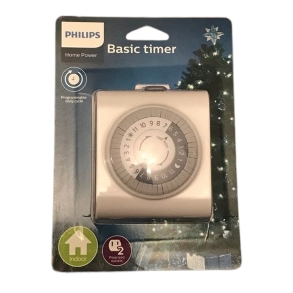 Philips Indoor Plug-in Timer, Daily Programmable, 2 Outlets (New, Shelf Wear) - Picture 1 of 8